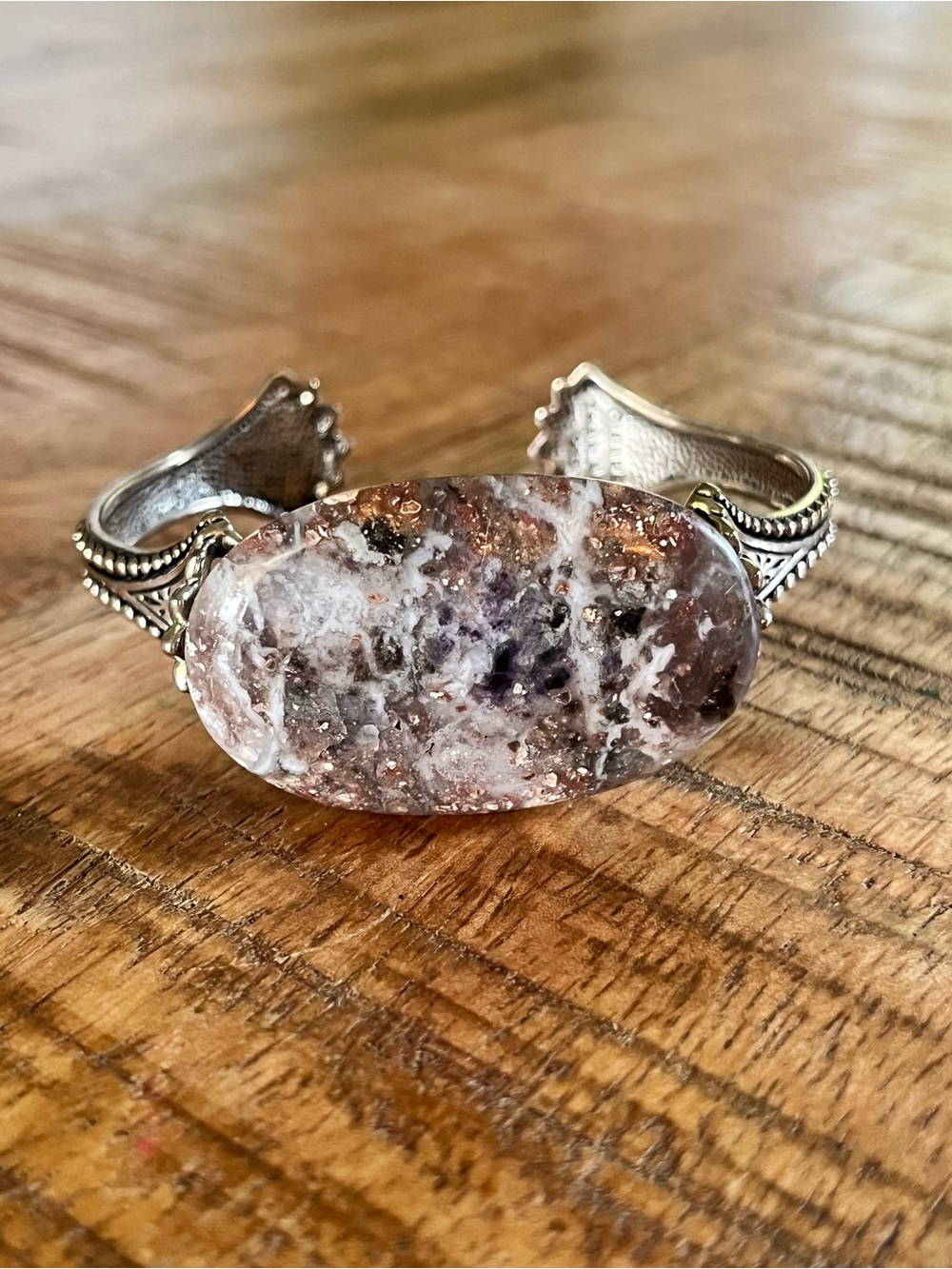 Retired Barse Sterling Silver & Quartz Cuff Bracelet
